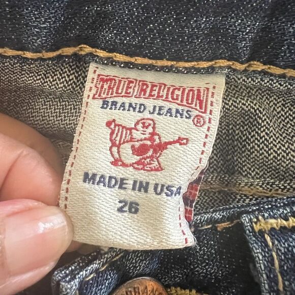 True Religion Jeans Women’s 26 Disco Billy Big T Flap Pockets Distressed - Picture 5 of 13